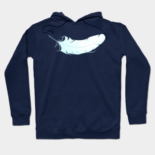 White angel feather on blue background Hoodie